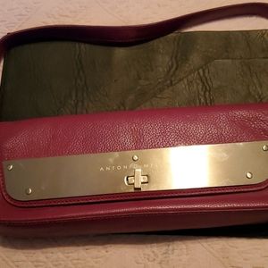 Antonio Melani pebble leather envelope clutch